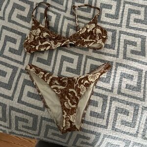 Brown Floral TRIANGL Bikini Set